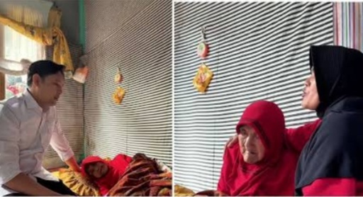 Ibu korban yang berusia 99 tahun kini tertunduk lesu meratapi kemstian MI. Foto : Ist