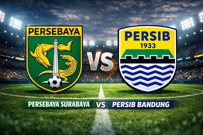 Laga Persebaya vs Persib berakhir imbang 2-2. Foto : Ist