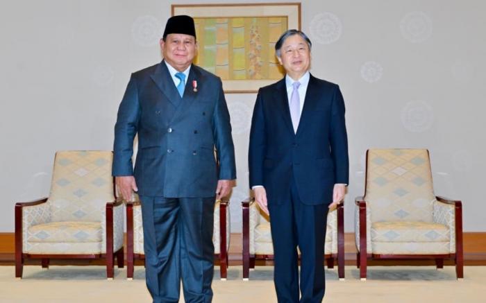 Presiden Prabowo dan Kaisar Naruhito. Foto ; Ist