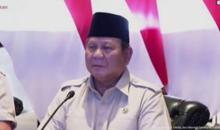 Presiden Prabowo saat meresmikan 218 jembatan secara virtual. Foto : Ist
