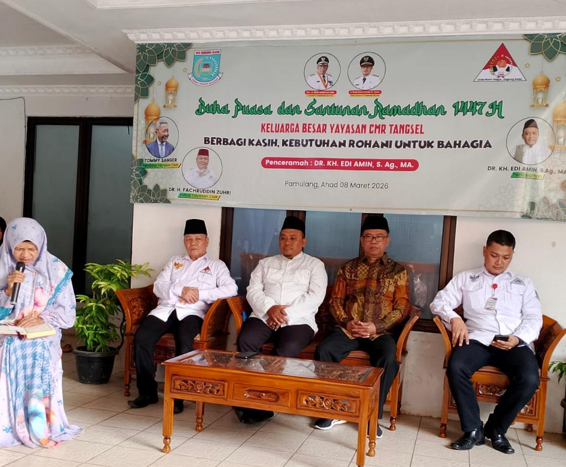 SILATURAHMI. Keluarga besar Yayasan CMR Tangerang Selatan menggelar kegiatan buka puasa bersama dan santunan Ramadan 1447 Hijriah/2026.