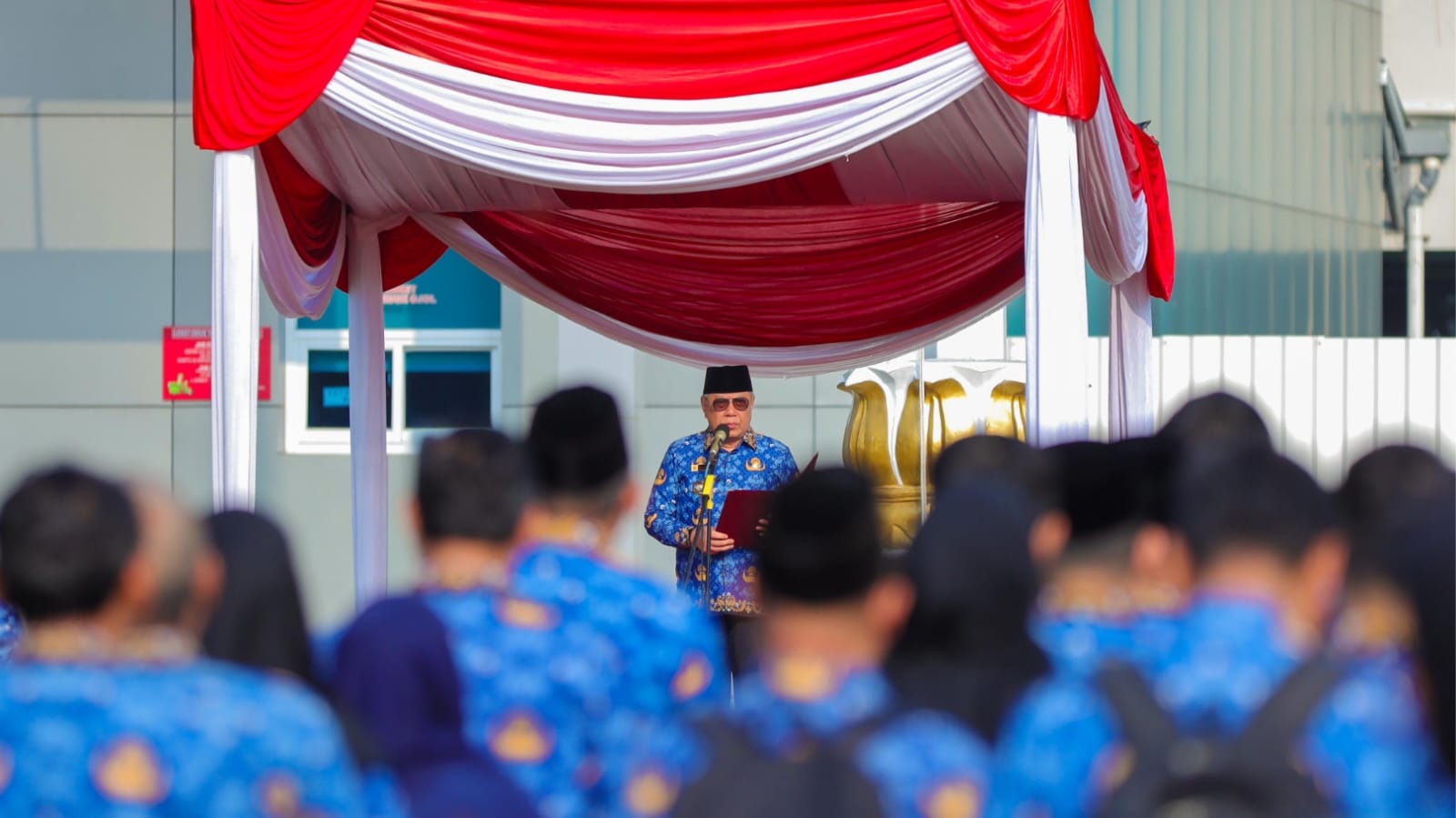 Apel Hari Kesadaran Nasional di Lapangan Perkantoran Cilenggang, Serpong, Senin (20/4). (tangselpos.id/rmn)