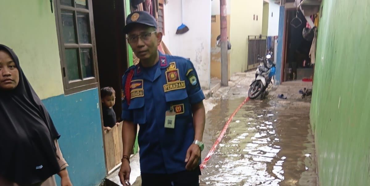 Kondisi genangan yang merendam salah satu wilayah Kota Tangerang.