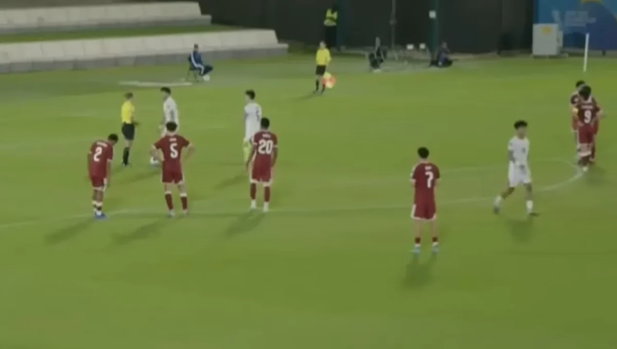 Laga kedua Grup D Piala Asia U-17 2026 Indonesia vs Qatar dimenangkan Qatar 2-0. Foto : Ist