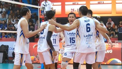 Selebrasi skuad Lavani usai menang 3-0 dari DPUPR Alif Grobogan. Foto : Ist