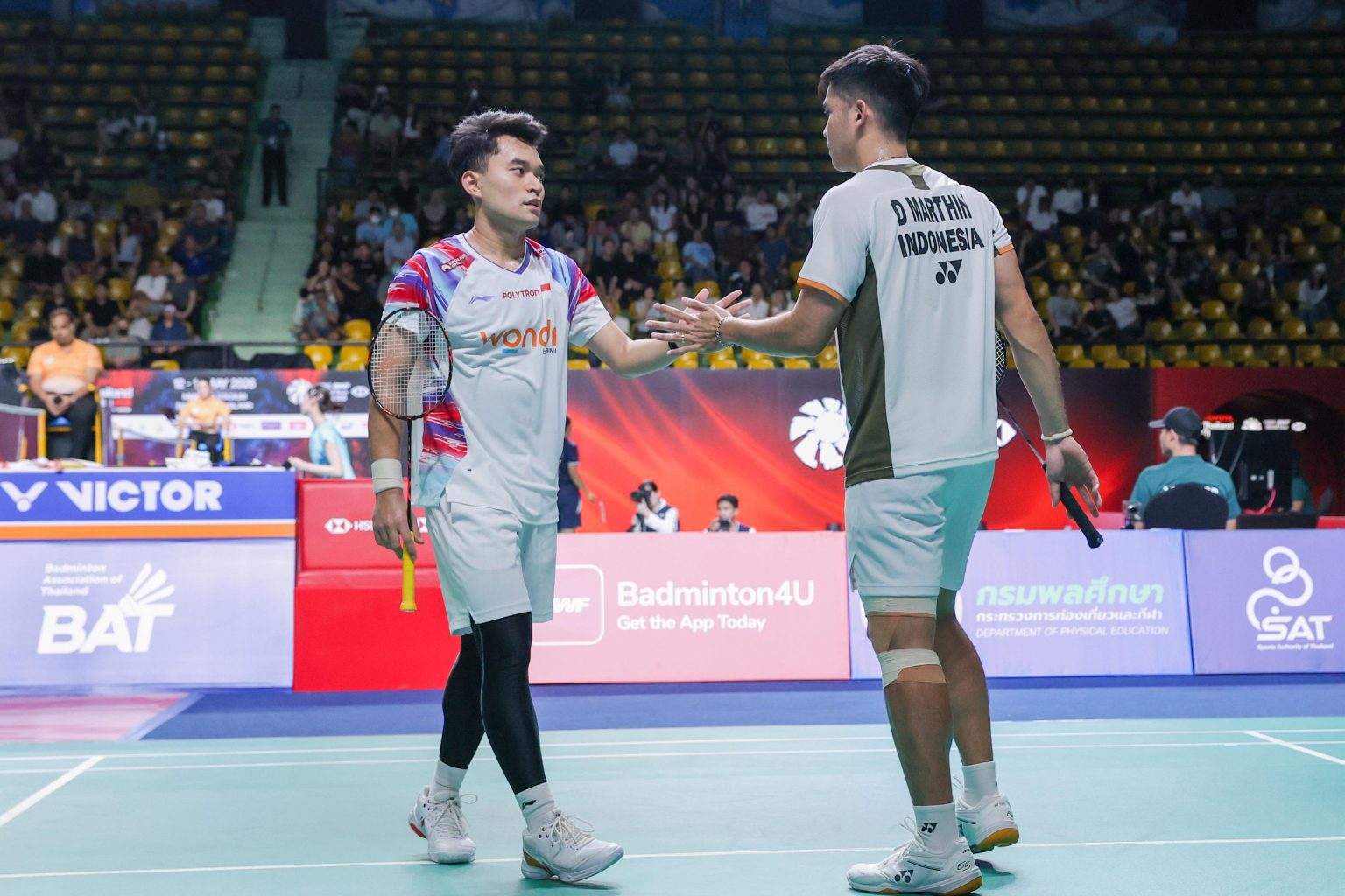 Ganda Putra Indonesia Leo Rolly Carnando dan Daniel Marthin, sukses memastikan tiket final Thailand Open 2026. Foto : Ist