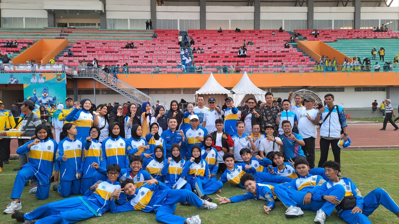 Para atlet muda kontingen Kota Tangsel meraih posisi runner up dalam ajang POPDA Provinsi Banten.