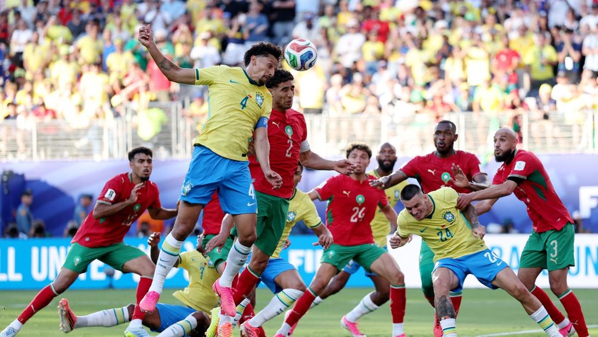 Laga Brasil vs Maroko berakhir imbang 1-1. Foto : Ist