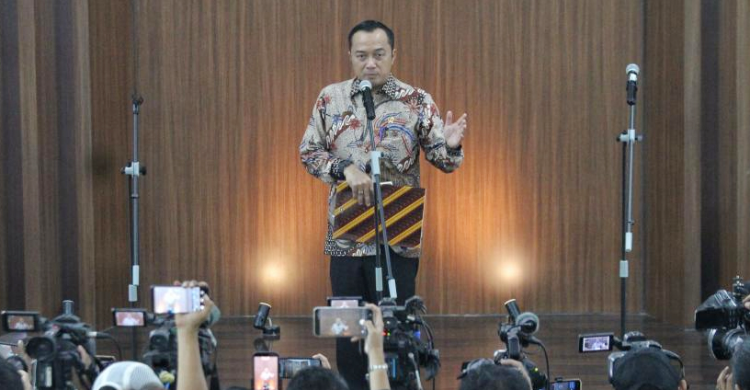 Mensesneg Prasetyo Hadi saat konferensi pers. Foto : Ist
