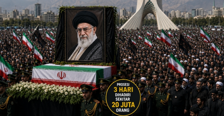 Ilustrasi pemakaman Khamenei. Foto : Ist