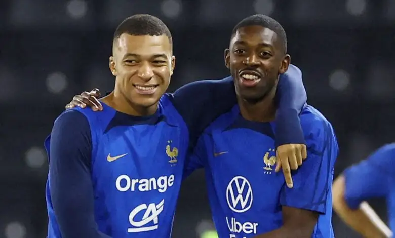 Bomber andalan Timnas Prancis Mbappe dan Dembele. Foto : Ist
