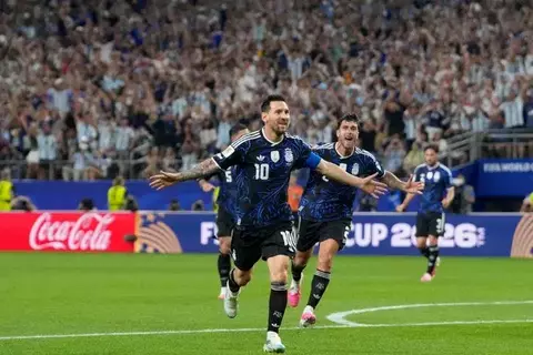Selebrasi bomber Argentina Lionel Messi.. Foto : Ist