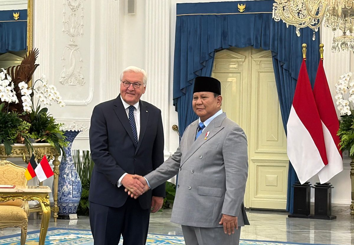 Presiden Prabowo saat menerima Presiden Frank-Walter Steinmeier. Foto : Ist