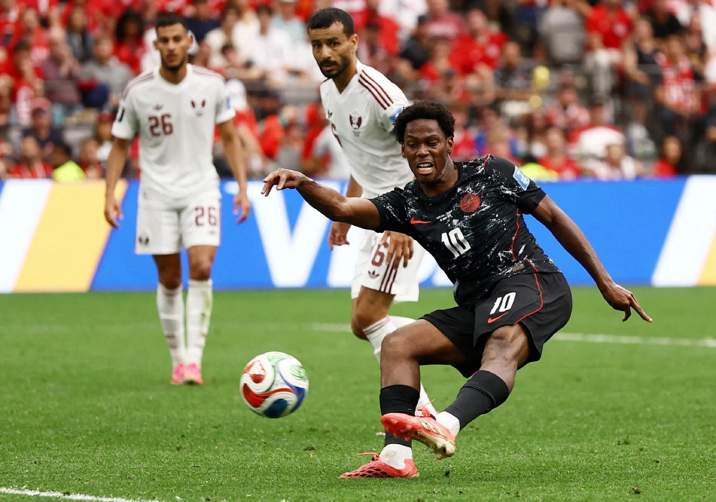 Laga Qatar vs Kanada berakhir 6-0 bagi Kanada. Foto ; Ist