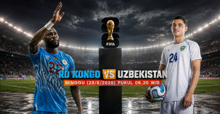 Laga Kongo vs Uzbekistan akan tersaji Minggu (28/6/2026). Foto : Ist
