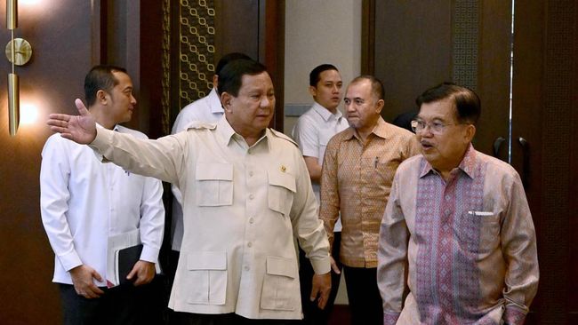 Presiden Prabowo saat menerima mantan Wapres JK di Istana Negara. Foto : Ist