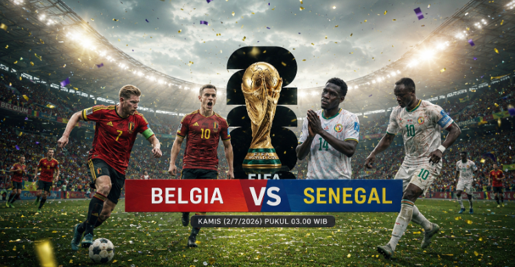Laga Belgia kontra Senegal akan tersaji Kamis (2/7/2026) pukul 03.00 WIB. Foto : Ist