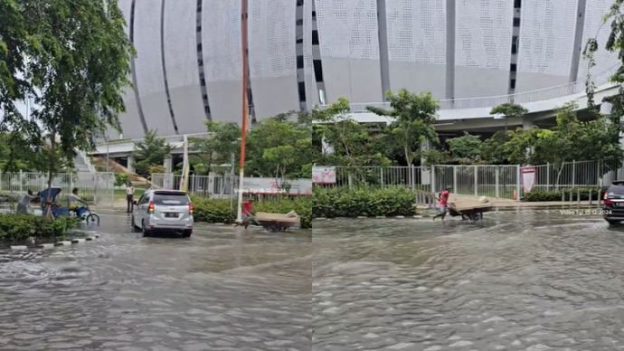Halaman JIS terdampak banjir ROB. Foto : Ist