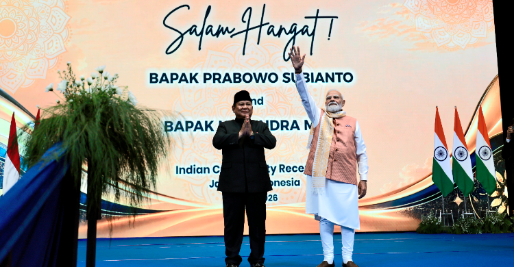 Presiden Prabowo dan PM India Narendra Modi di Candi Prambanan. Foto : Ist