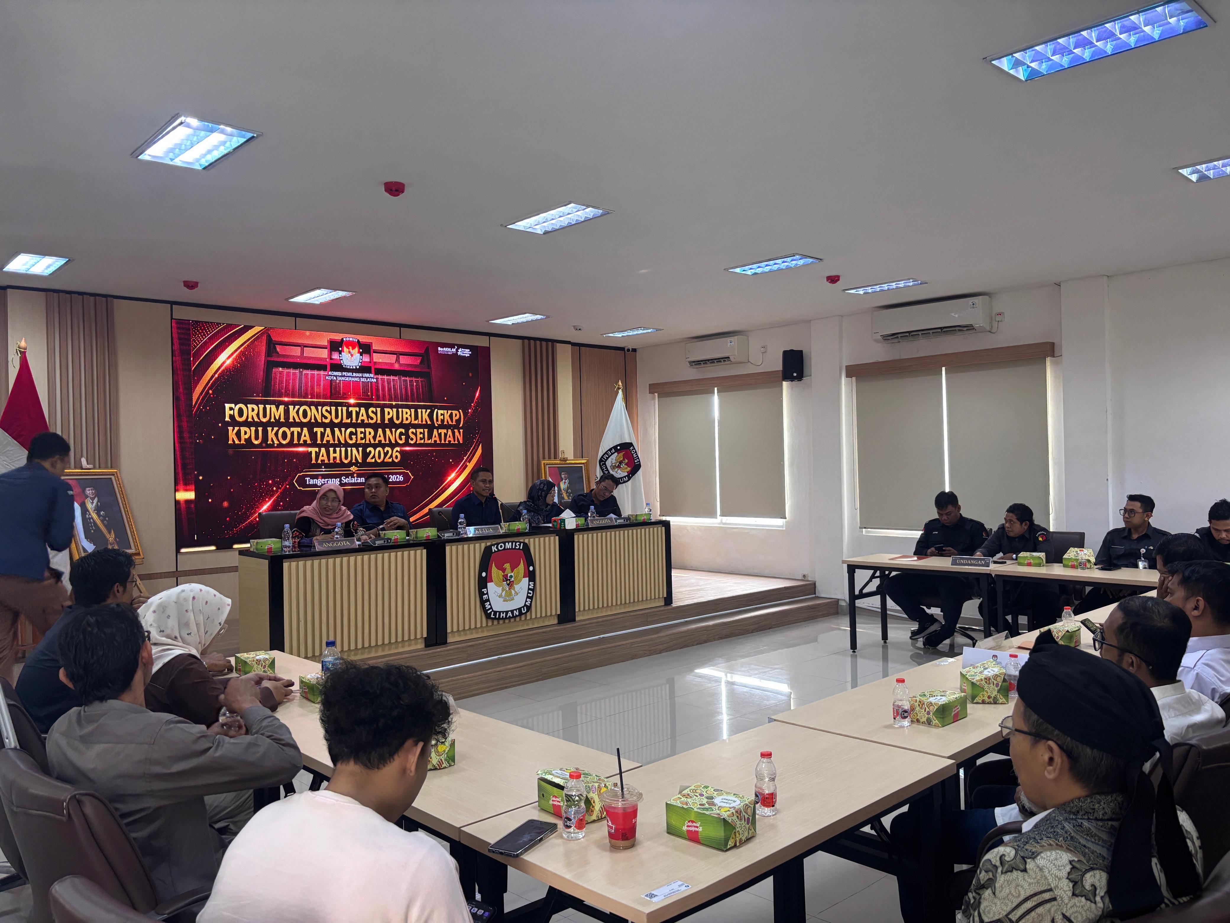 KONSULTASI PUBLIK - KPU Kota Tangsel gelar Forum Konsultasi Publik untuk meberima masukan dari berbagai elemen masyarakat.
