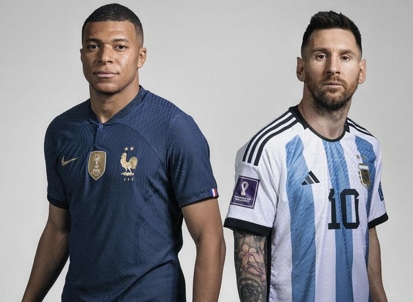 Bomber Prancis Mbappe (kiti) dan bomber Argentina Messi (kanan). Foto : Ist