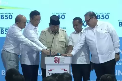 Presiden Prabowo saat peluncuran biodesel B50. Foto : Ist