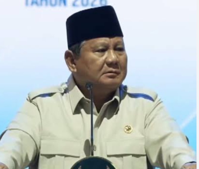 Presiden Prabowo pada acara puncak peringatan Hari Koperasi Nasional di Indonesia Arena, Gelora Bung Karno (GBK), Jakarta, Minggu (12/7/2026). Foto : Ist