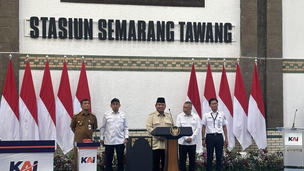 Presiden Prabowo pada acara revitalisasi Cagar Budaya Stasiun Semarang Tawang. Foto : Ist