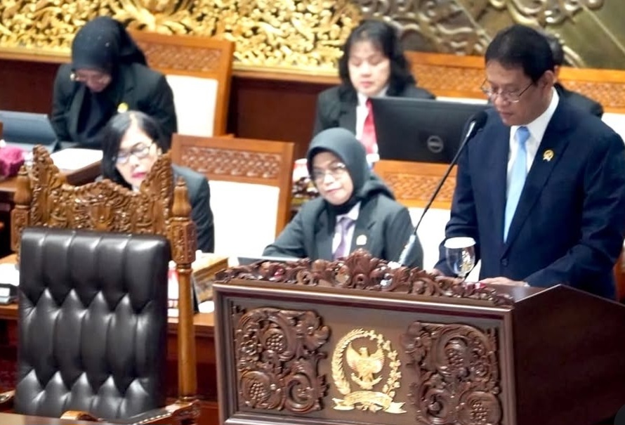 Menkeu Purbaya dalam Rapat Paripurna DPR Ke-25 Masa Persidangan V di Jakarta, Selasa (14/7/2026). Foto : IG