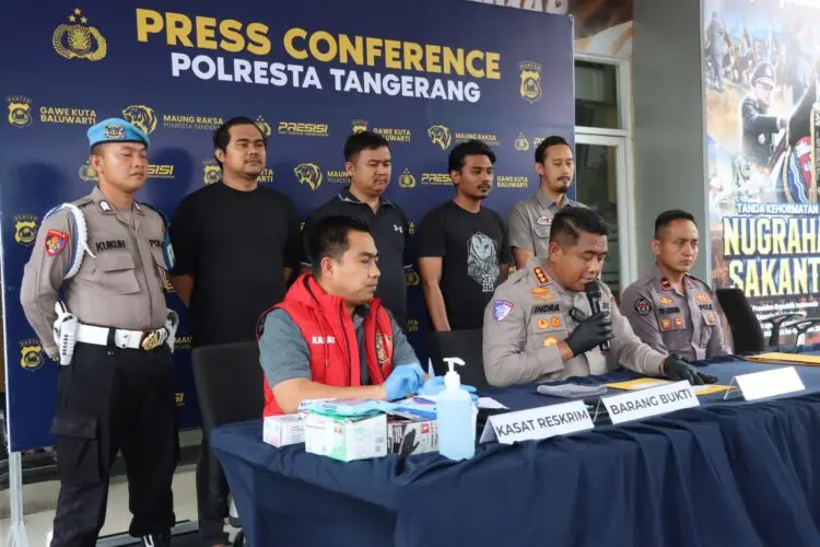 Kapolresta Tangerang Kombes Pol Andi Muhammad Indra Waspada Amirullah saat konferensi pers. Foto ; Ist