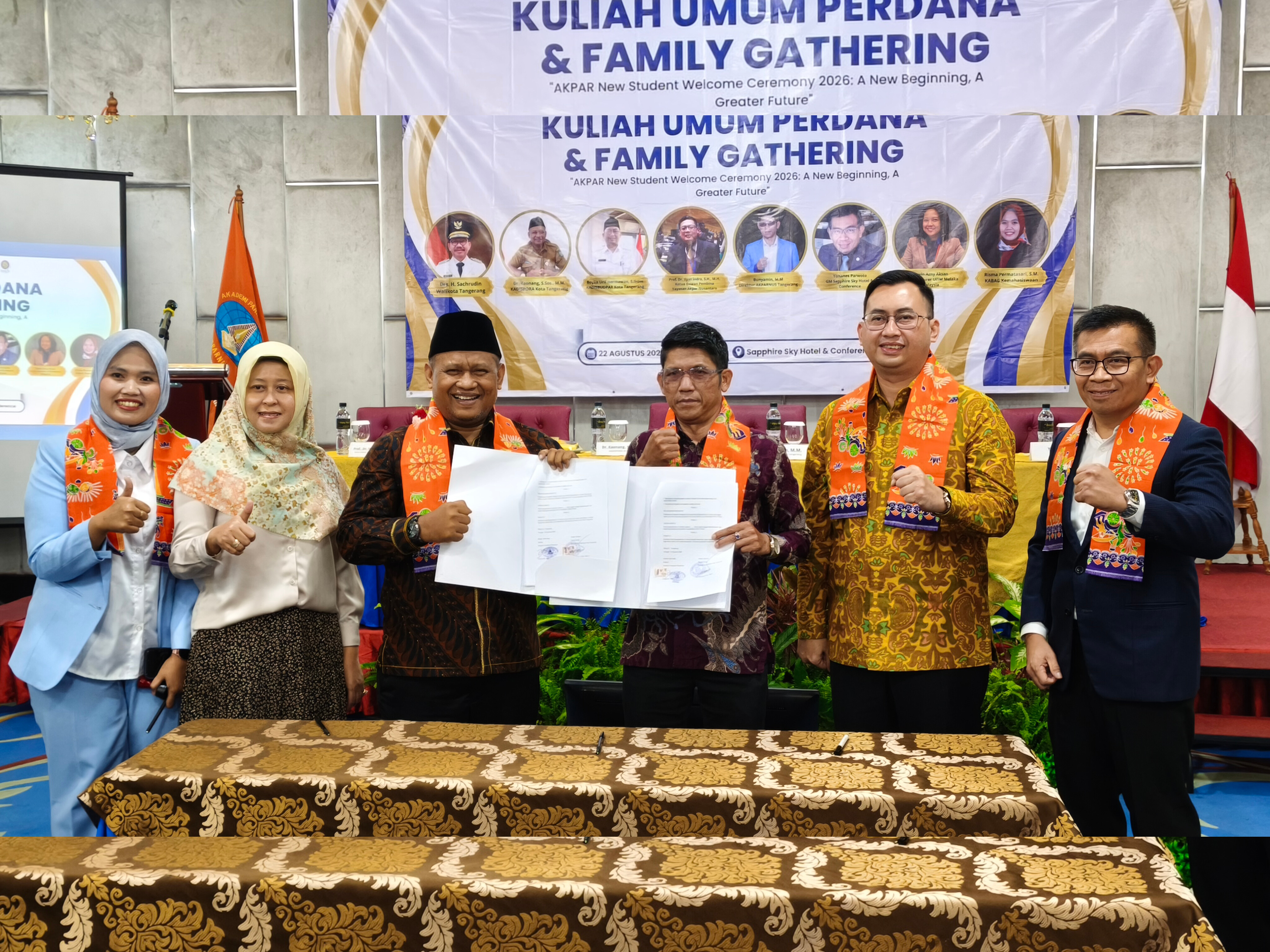 Penandatanganan MoU Akpar Nusantara Tangerang dan Dispora Kota Tangerang digelar di Hotel Sapphire BSD City, Sabtu (22/8/2026). (tangselpos.id/lim)
