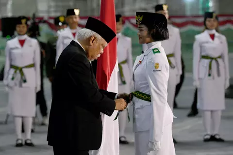Upacara HUT RI ke 81 di IKN dipimpin Kepala Otorita IKN Basuki Hadimuljono. Foto : Ist
