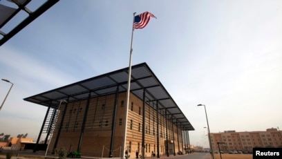 Bendera AS berkibar di Kedutaan AS di Irak. Foto : Ist