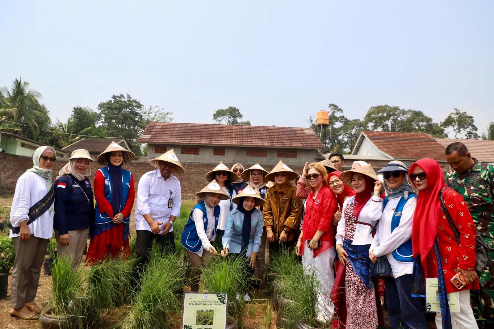 KAMPUNG HOLTIKULTURA. Bupati Serang Ratu Rachmatuzakiyah dalam launching Kampung Holtikultura dengan tagline ”Perempuan berdaya, ketahanan pengan terjaga di Kebun Greenlight, Desa Suka Bares, Kecamatan Waringin kurung, Kabupaten Serang pada Sabtu (22/8). HUMAS PEMKAB SERANG