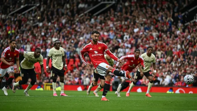 Laga MU vs Ipswich Town berakhir 5-2 untuk MU. Foto : Ist