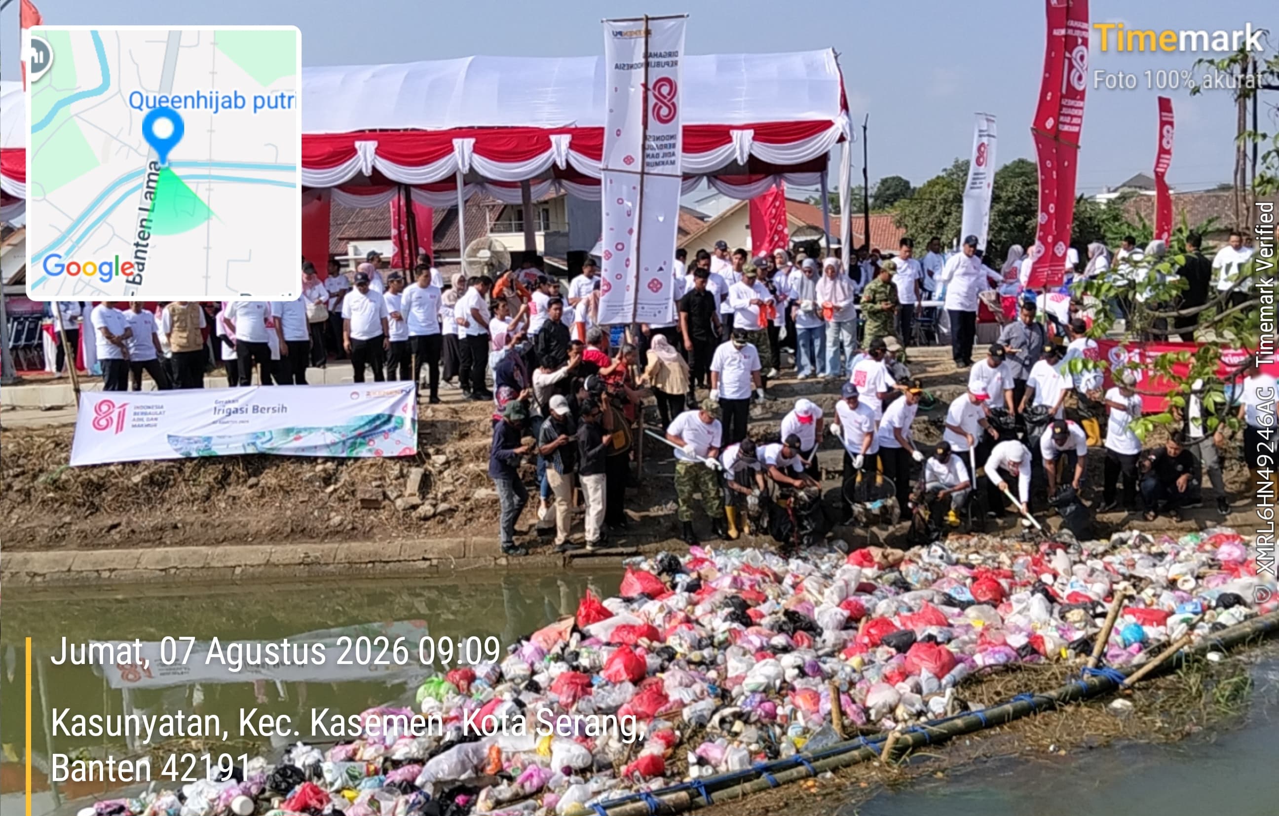 Pencanangan Gerakan Irigasi Bersih di Daerah Irigasi Ciujung Primer Barat, Kota Serang, Jumat (7/8/2026). Foto : Humas Pemprov
