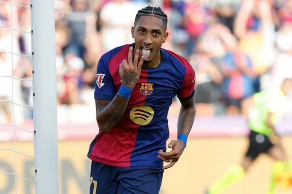 Pemain asal Brasil Raphinha kini jadi pilihan Barca untuk Kapten. Foto ; Ist