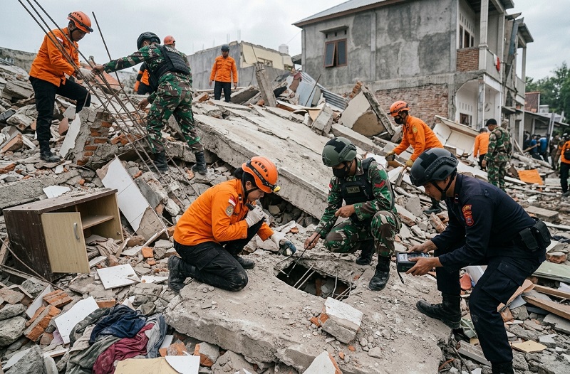 Pencarian korban gempa NTT. Foto : Ist