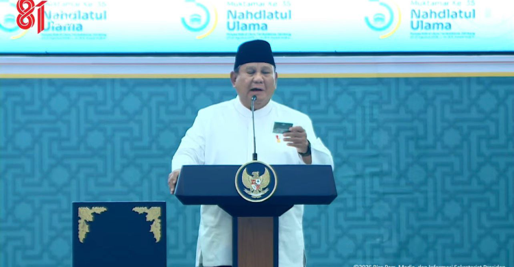 Presiden Prabowo pada penutupan Muktamar NU ke 35. Foto : Ist