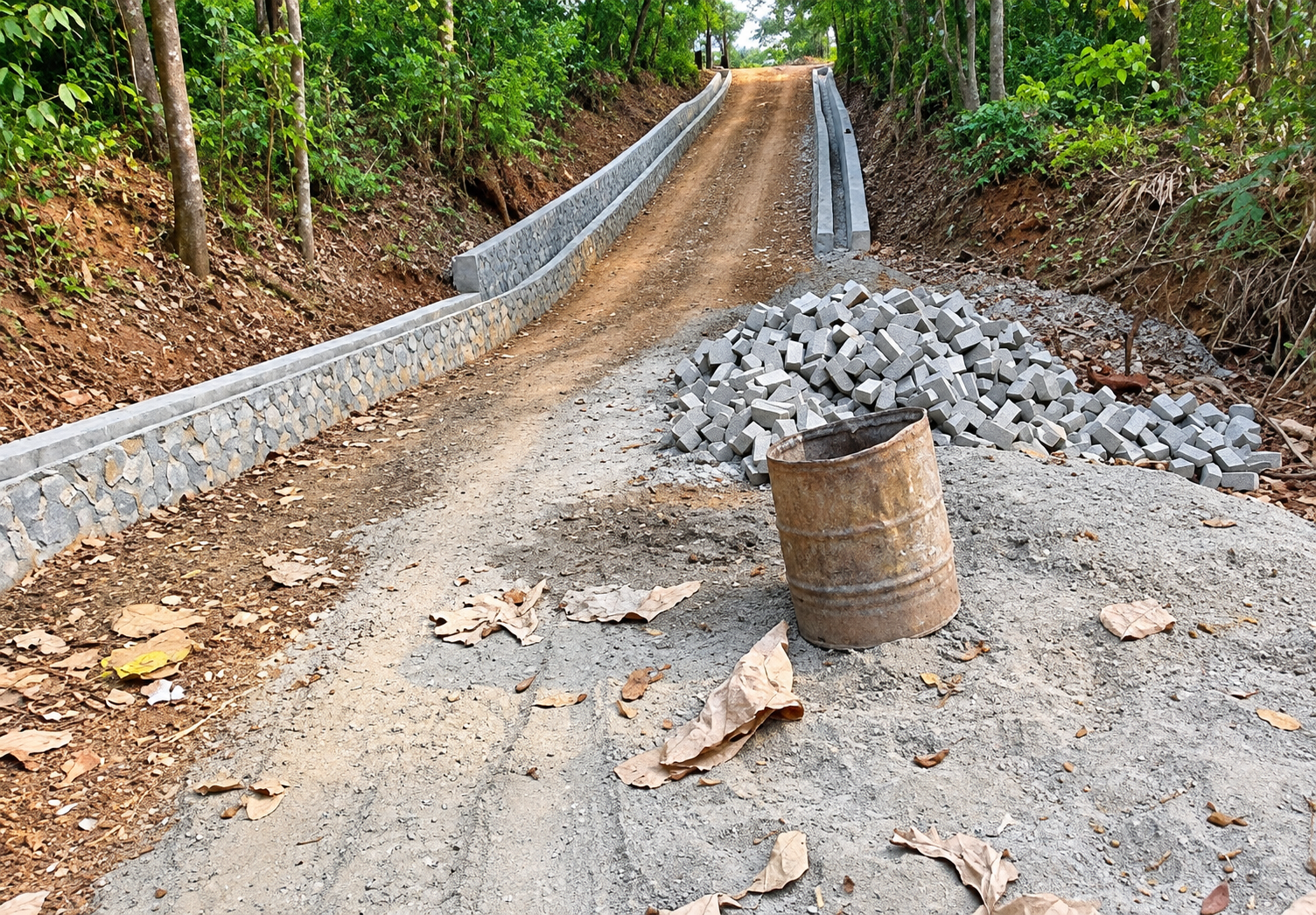 KUALITAS JELEK. Kondisi pembangunan paving block jalan lingkungan melalui program Pokir TA 2026, yang membuat Ketua Fraksi Gerindra DPRD Pandeglang, Jojon Suhendar Andari, ngamuk karena kualitasnya jelek, kemarin. (ISTIMEWA)