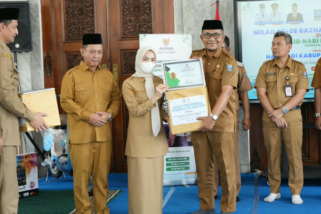 MILAD BAZNAS. Bupati Serang Ratu Rachmatuzakiyah menghadiri acara Milad ke-26 Baznas Tingkat Kabupaten Serang tahun 2026 di Pendopo Bupati pada Selasa (15/9). HUMAS PEMKAB SERANG