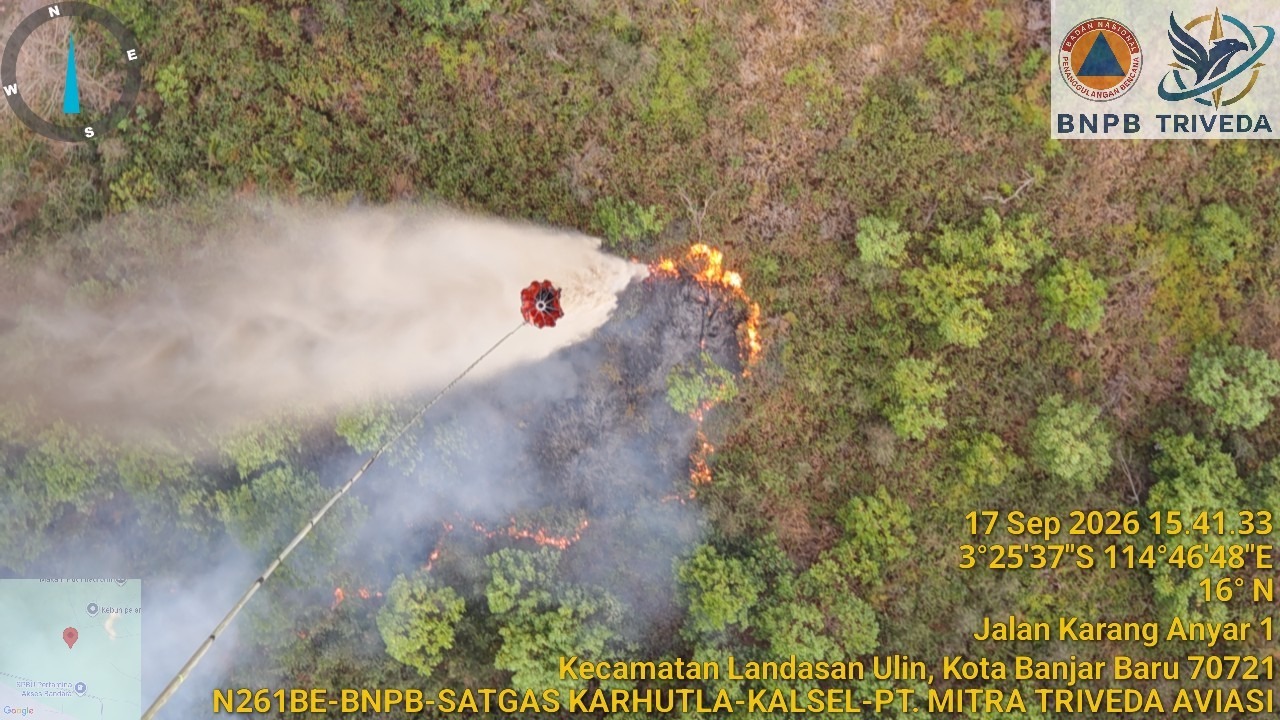Operasi udara pemadaman kebakaran hutan boleh BNPB. Foto : Dok.BNPB