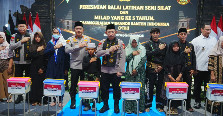 Kapolri Jenderal Listyo Sigit Prabowo meresmikan Balai Latihan Seni Silat Pesanggrahan Tjimande Banten Indonesia (PTBI). Foto : Ist