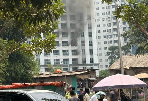 Apartemen di daerah Tanah Abang terbakar. Foto : Ist