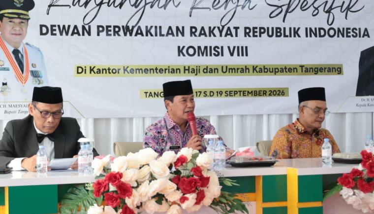 Bupati Tangerang Moch. Maesyal Rasyid (tengah) saat menerima kunjungan Komisi VIII DPR RI. Foto : Humas Kab.Tangerang