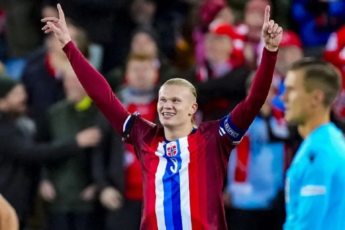 Erling Haaland sumbang dua gol untuk kemenangan Norwegia dari Denmark. Foto : Ist