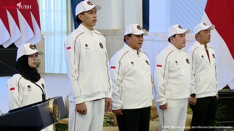 Presiden Prabowo saat melepas Kontingen Indonesia yang akan berlaga di Asian Games 2026. Foto : Ist