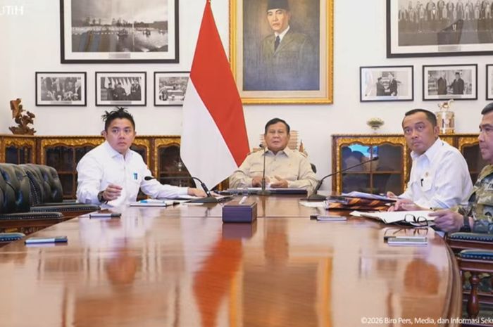 Presiden Prabowo saat memimpin rapat terbatas secara virtual melalui konferensi video dari Istana Merdeka, Jakarta, Senin (7/9/2026). Foto : Ist