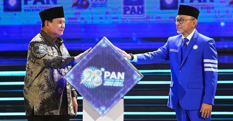 Presiden Prabowo hadir pada acara HUT PAN ke 28. Foto : Ist