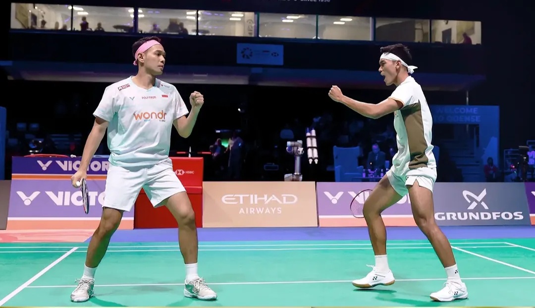 Ganda putra Indonesia Fajar/Fikri sukses raih Juara dicDenmark Open 2026. Foto : Ist